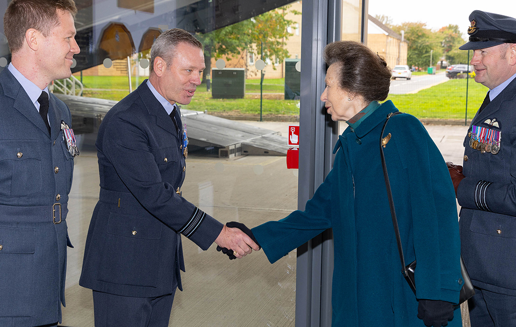 Her Royal Highness, The Princess Royal is welcomed to XXIV Squadron.